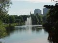 A spouting fountain in the Charles River in Boston 