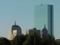 The New and old Hancock tower in Boston Massachusetts 