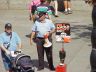 A firefighter working for the Boston Fire Department Fill the Boot campaine