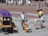 a characture artist at work in Boston's Quincy marketplace