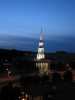 Worcester church steeple at night