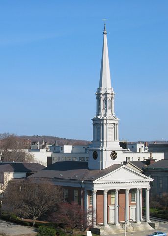 Unitarian church at Lincoln Square in Worcester, Mass