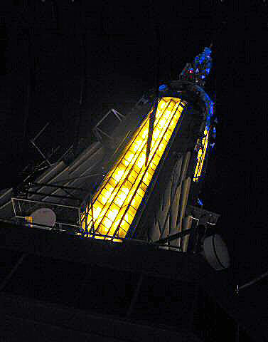 The spire on the top of the Empire State Building seen from the observation deck