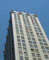 looking up the side of a building