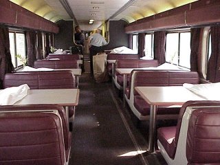 Dining room on a Superliner