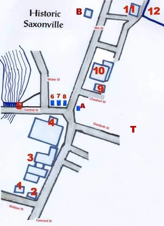 A map of historic Saxonville we will follow on our tour