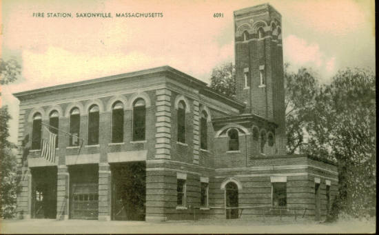 An old postcard of the Saxonville firestation