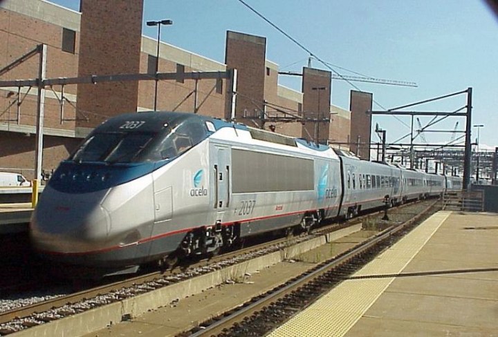  Acela 2037 at Boston South Station. Photo shot in 2001 
