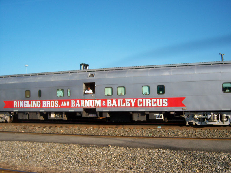 Ringling Bros red train coach