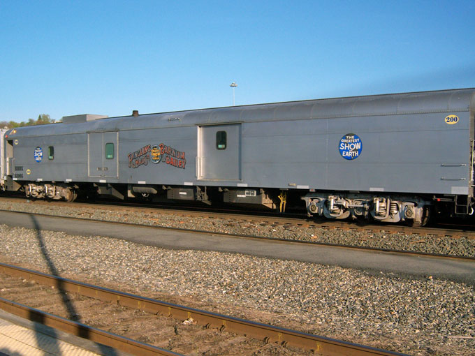 Ringling Bros red train coach