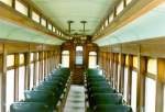 inside one of the coach cars at Edaville Railroad