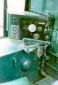 inside the cab of the Edaville RR diesel locomotive