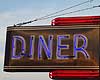 Neon Diner sign in Worcester