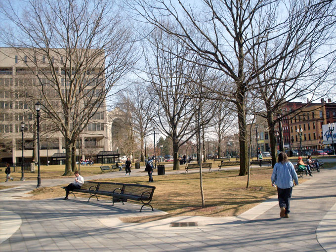 Worcester Common in early spring